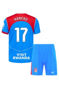 Atletico Madrid David Hancko #17 Babyklær Tredje Fotballdrakt til barn 2025-26 Korte ermer (+ Korte bukser)